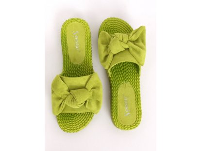 Pantofle s mašlí Joelle zelené