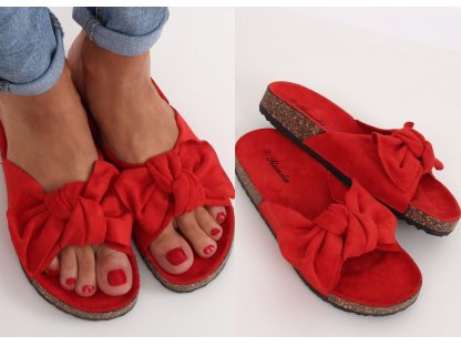 Pantofle s mašlí Quianna červené