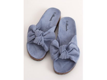 Pantofle s mašlí Quianna modré