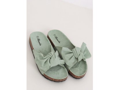 Pantofle s mašlí Quianna zelené
