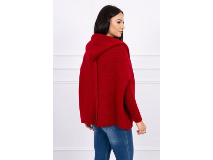 Pletený cardigan s kapucí Bea červený