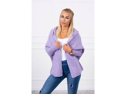 Pletený cardigan s kapucí Bea fialový