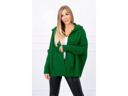 Pletený cardigan s kapucí Bea zelený