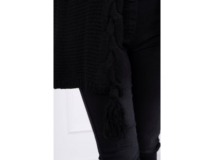 Pletený cardigan s třásněmi Alys černý