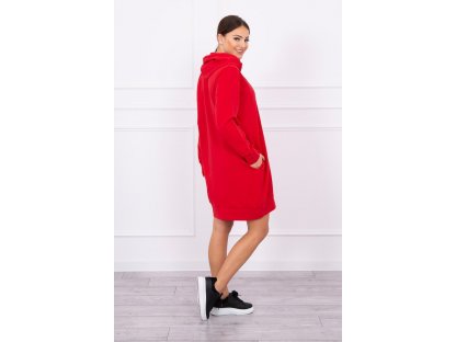 Plus size šaty s kapucí Vicky červené