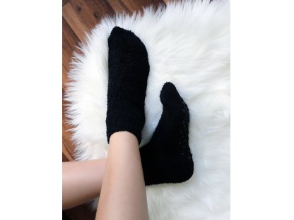 Plyšové ponožky Keri - sada 2 páry - černé