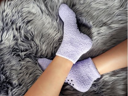 Plyšové ponožky Keri - sada 2 páry - fialové