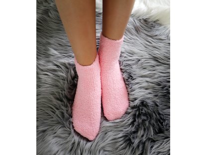 Plyšové ponožky Keri - sada 2 páry - lososově růžové