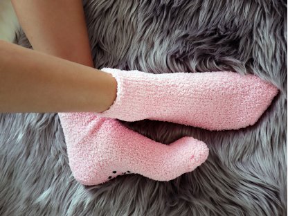 Plyšové ponožky Keri - sada 2 páry - lososově růžové