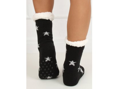 Ponožky s beránkem a hvězdičkami Carina černé