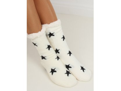 Ponožky s beránkem a hvězdičkami Carina ecru