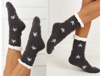Ponožky s beránkem a hvězdičkami Carina šedé