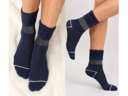 Ponožky s kožešinou Alysa granátové