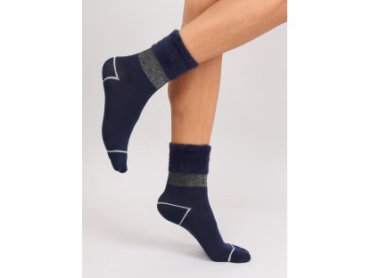 Ponožky s kožešinou Alysa granátové