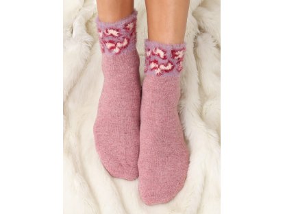 Ponožky s kožešinou Marge růžové