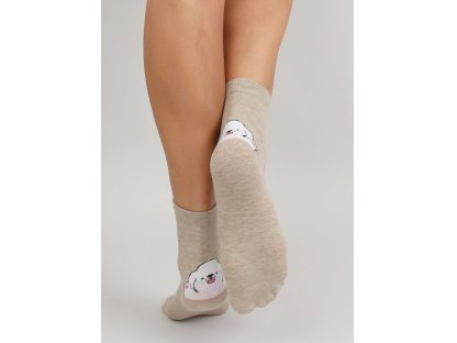 Ponožky s pejsky Sylva béžové