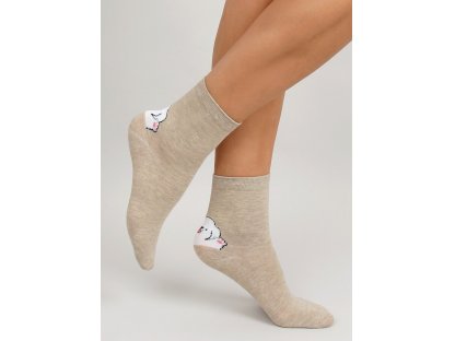 Ponožky s pejsky Sylva béžové