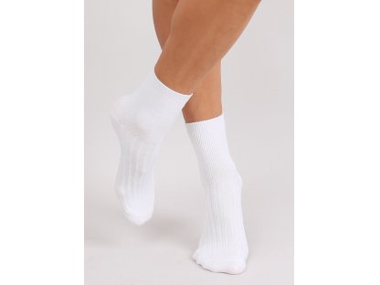 Ponožky se žebrováním Bertha bílé