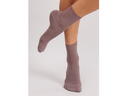Ponožky se žebrováním Bertha fialové