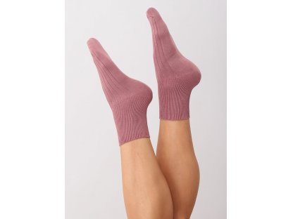 Ponožky se žebrováním Bertha růžové