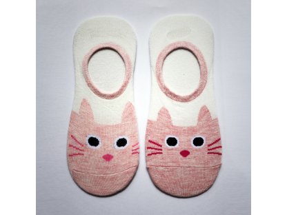 Ponožky ťapky s kočičkou Caryl - sada 3 páry - růžové