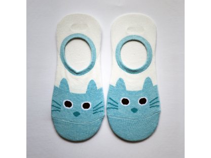 Ponožky ťapky s kočičkou Caryl - sada 3 páry - tyrkysové