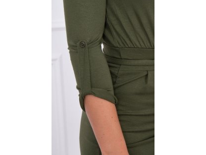Přiléhavé šaty se zavazováním Susana khaki