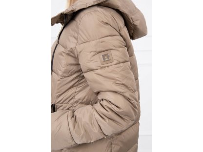 Prošívaná zimní bunda s kapucí Krystina béžová