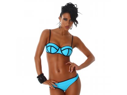 Push-up bikiny Tyrkysové