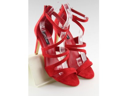 Sandály na jehlovém podpatku Kate červené