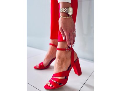 Sandály na podpatku Uriella červené
