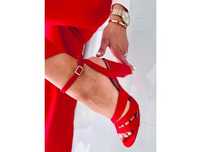 Sandály na podpatku Uriella červené