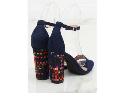 Sandály s barevným podpatkem Casey granátové