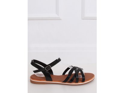 Sandály s hadí texturou Christel černé