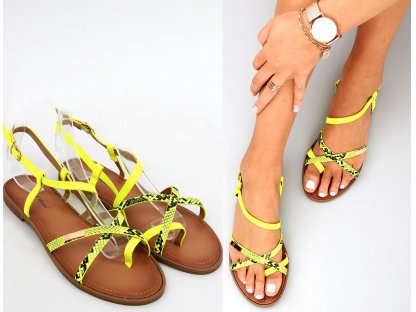 Sandály s hadím motivem Cherie žluté