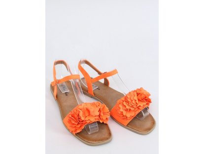 Sandály s květinami Dindraine oranžové