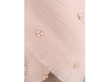 Šátek s korálky Joetta světle růžový