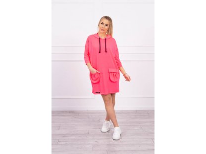 Šaty s kapucí Cassidy neonově růžové