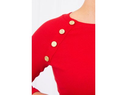 Šaty s knoflíky Roxane červené