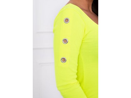 Šaty s kroužky Peninna neonově žluté