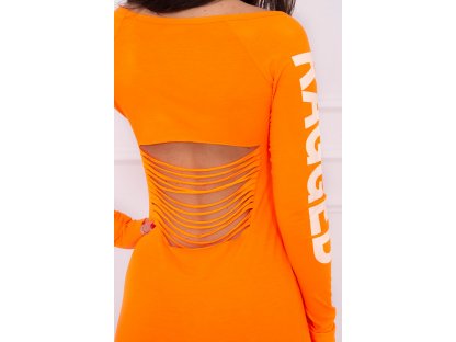 Šaty s průstřihy na zádech Merrill neonově oranžové