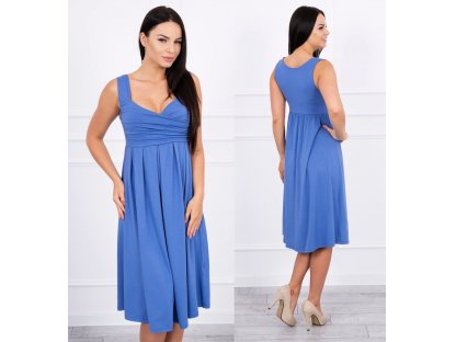 Šaty s rozšířenou sukýnkou Avaline džínově modré