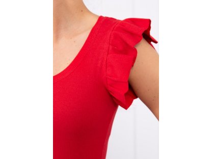 Šaty s volánkovým rukávem Rexanne červené