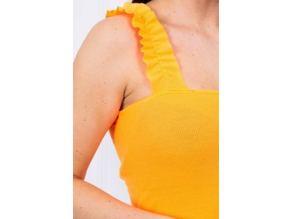 Šaty s volánkovými ramínky Peronelle neonově oranžové