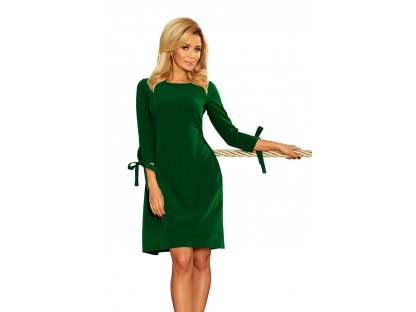Šaty se zavazováním na rukávech Lyndi zelené