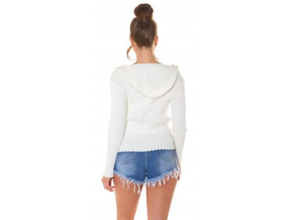 Set svetr na zip + crop top Lizzy bílý