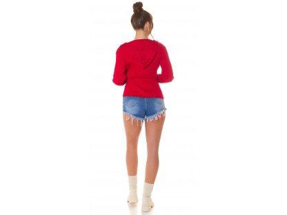 Set svetr na zip + crop top Lizzy červený