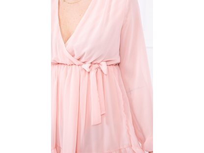 Šifonové mini šaty Shevon pudrově růžové