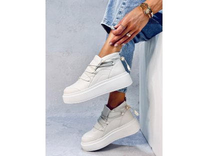 Sneakers na vysoké podrážce Perdita béžové
