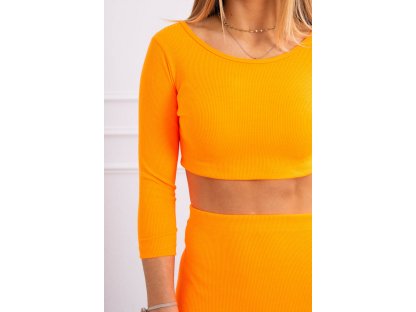 Souprava crop top + sukně Adene neonově oranžová
